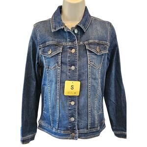 NWT well worn stretch jean jacket long sleeve denim sz S casual comfort NEW